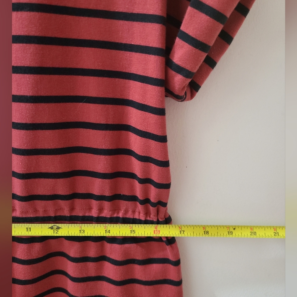 TOMMY BAHAMA Sombra Stripe Drawcord Waist Veranda Dress Red & Black XS-S - Picture 12 of 14